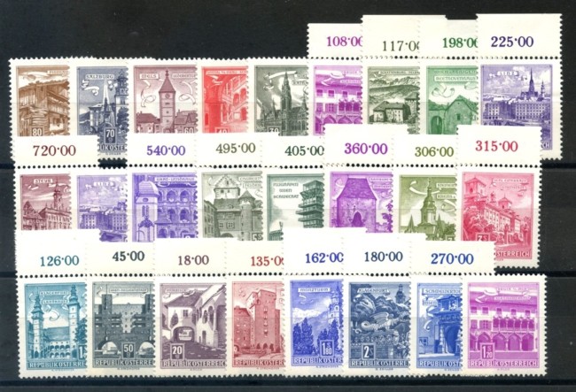 1957/1970 - AUSTRIA - VEDUTE E MONUMENTI 25v. - NUOVI - LOTTO/27056
