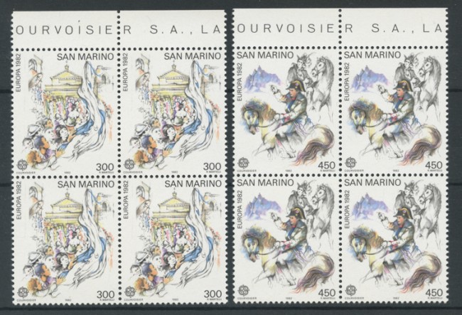 1982 - LOTTO/8024Q - SAN MARINO - EUROPA - QUARTINE NUOVI