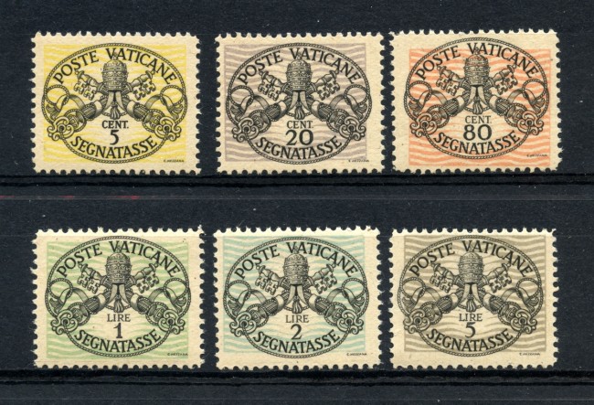 1946 - VATICANO - SEGNATASSE RIGHE LARGHE  6v. - NUOVI - LOTTO/32801