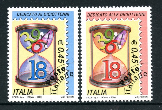 2006 - REPUBBLICA - DEDICATI AI DICIOTTENNI 2v. - NUOVI - LOTTO/25455