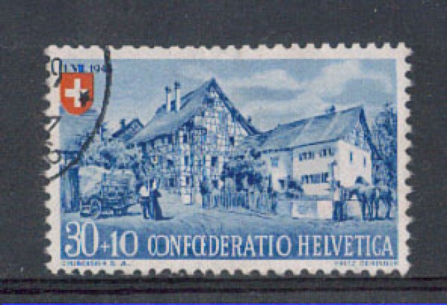 1945 - LOTTO/5107 - SVIZZERA - 30+10c. PRO PATRIA - USATO