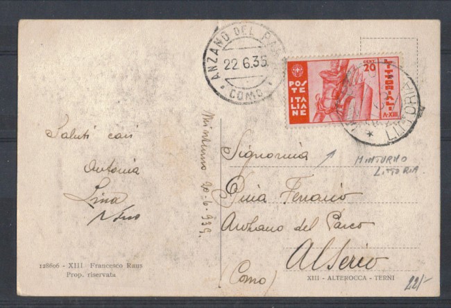 1935 - LOTTO/5633 - MINTURNO - CARTOLINA