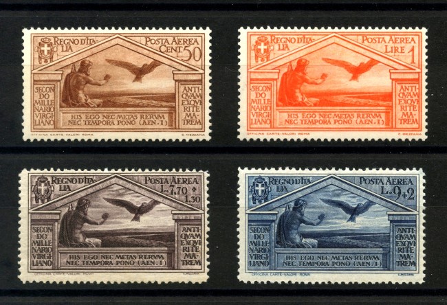 1930 - LOTTO/37956 - REGNO - POSTA AEREA BIMILLENARIO DI VIRGILIO 4v. - NUOVI/TL