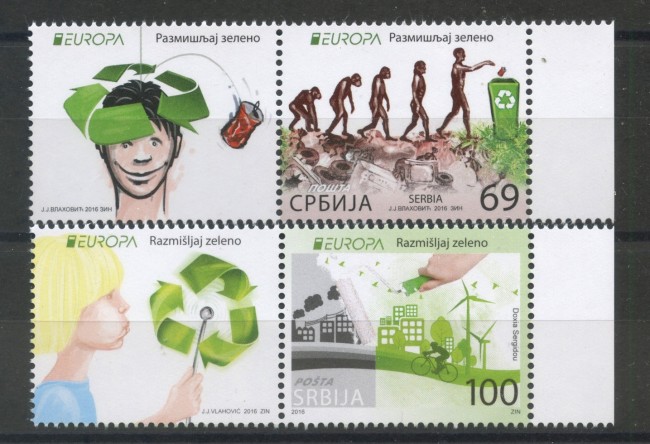 2016 - SERBIA REPUBBLICA - EUROPA ECOLOGIA  2v. - NUOVI - LOTTO/35296