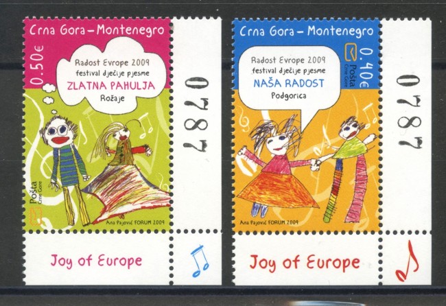 2009 - MONTENEGRO REPUBBLICA - GIOIA D'EUROPA  2v. - NUOVI - LOTTO/34880