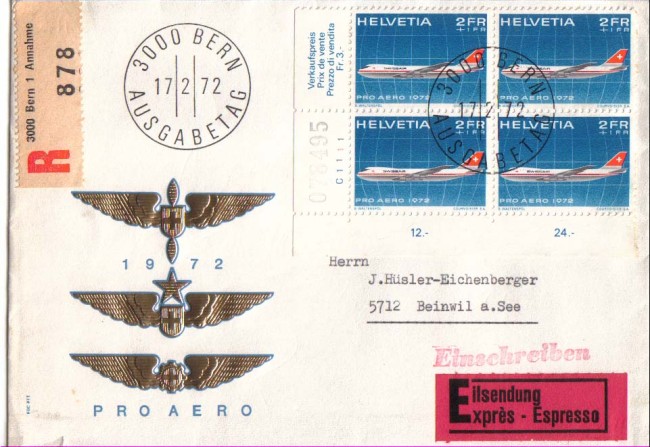 1972 - LBF/2871 - SVIZZERA - PRO AEREO