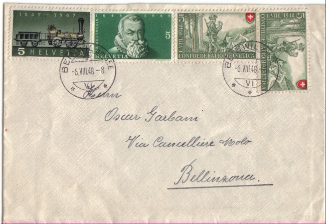 1948 - LOTTO/10797 - SVIZZERA - BUSTA PER BELLINZONA