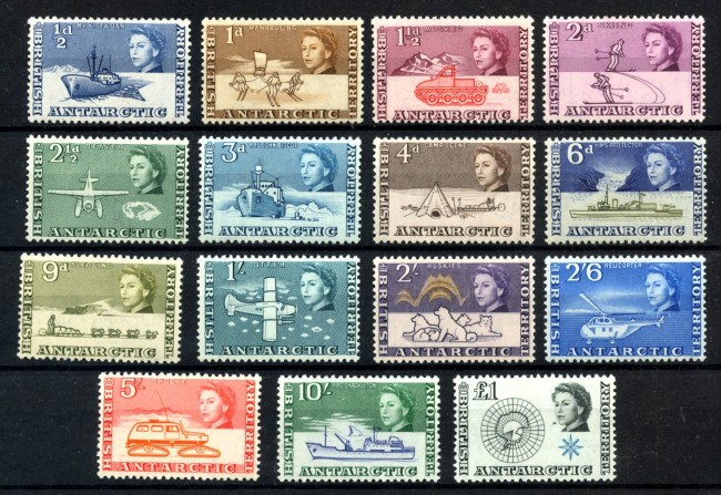 1963 - ANTARTICO BRITANNICO - LOTTO/38745 - EFFIGIE DI ELISABETTA 15v. - NUOVI