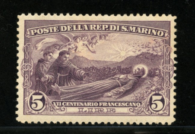 1927 - LOTTO/12975 - SAN MARINO - 5 LIRE SAN FRANCESCO - LING.
