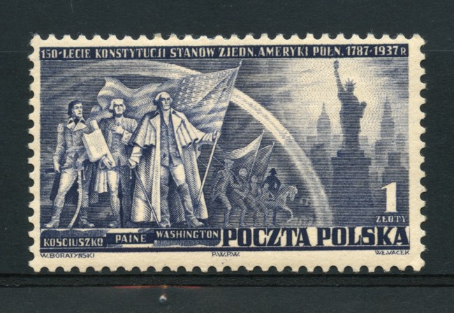 1938 - LOTTO/14050 - POLONIA -  COSTITUZIONE DEGLI STATI UNITI - LING.