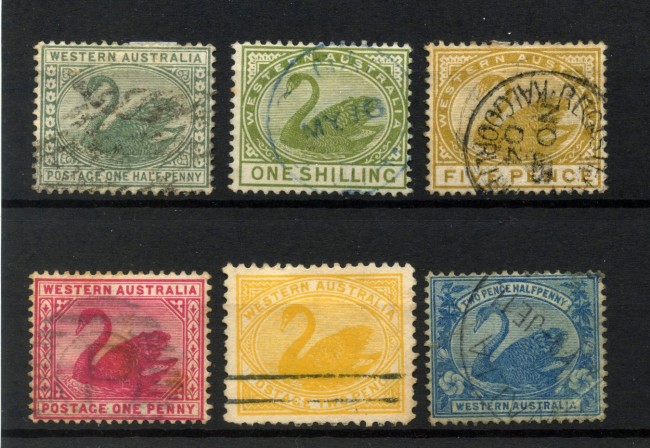 AUSTRALIA OCCIDENTALE  - LOTTO/42875 - 6 FRANCOBOLLI  SERIE CIGNI - USATI