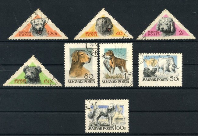 1956 - UNGHERIA - LOTTO/43291 - CANI  8v. - USATI