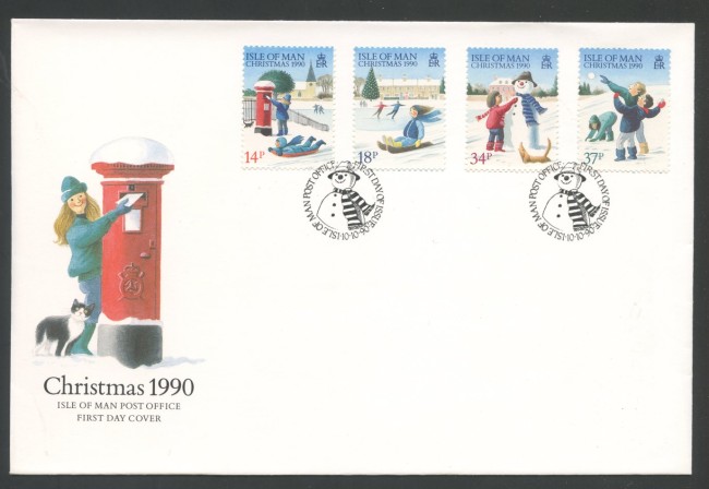 1990 - ISOLA DI MAN - LOTTO/41846 - NATALE 4v. - BUSTA FDC