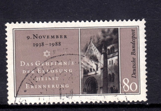 1988 - GERMANIA FEDERALE - 80p. NOTTE DEI CRISTALLI - USATO - LOTTO/31313U