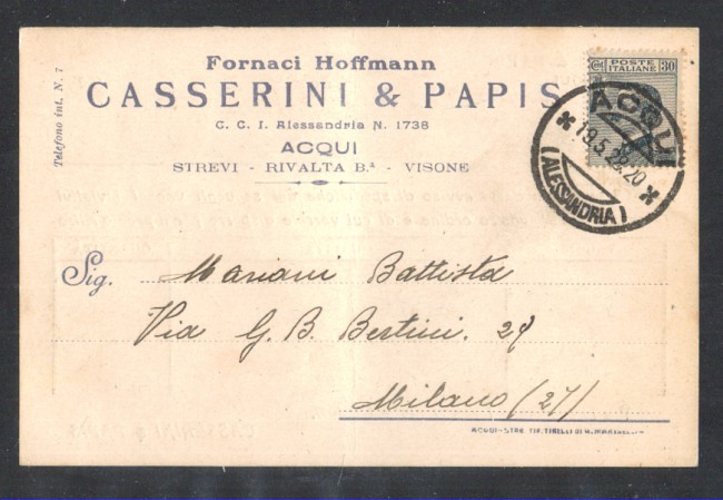 ACQUI (ALESSANDRIA) - 1928 - FORNACI HOFFMAN