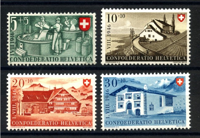 1946 - LOTTO/39382 - SVIZZERA - PRO PATRIA 4V - NUOVI