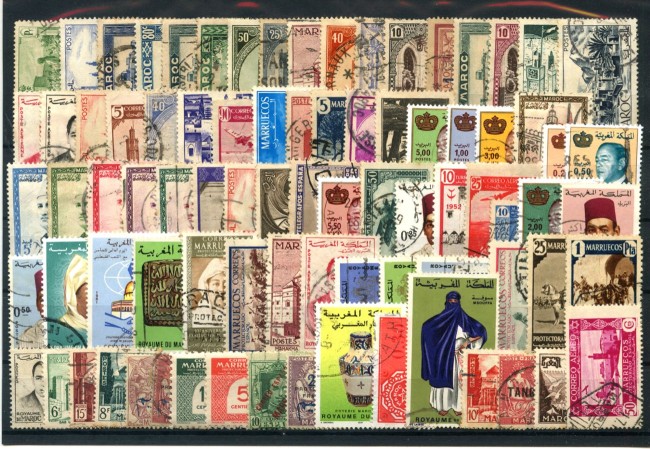 MAROCCO - LOTTO/43594 - COLLEZIONE DI 80 FRANCOBOLLI USATI DIFFERENTI