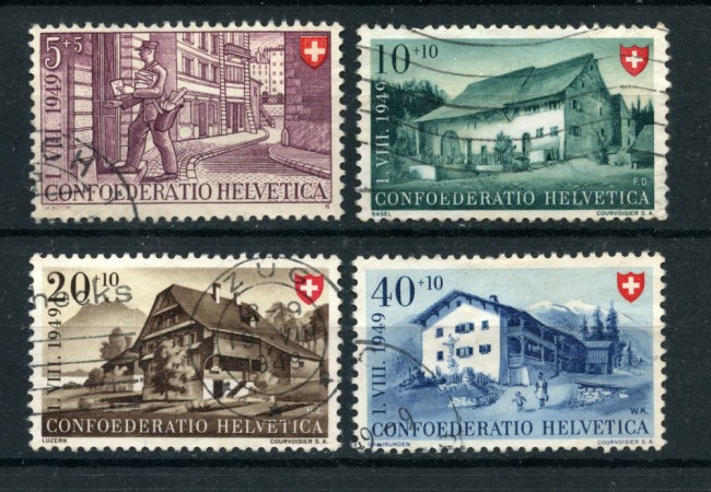 1949 - LOTTO/22312 - SVIZZERA - PRO PATRIA 4v. - USATI