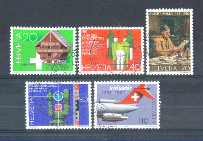 1981 - LOTTO/SVI1125CPU - SVIZZERA - PROPAGANDA 5v. - USATI
