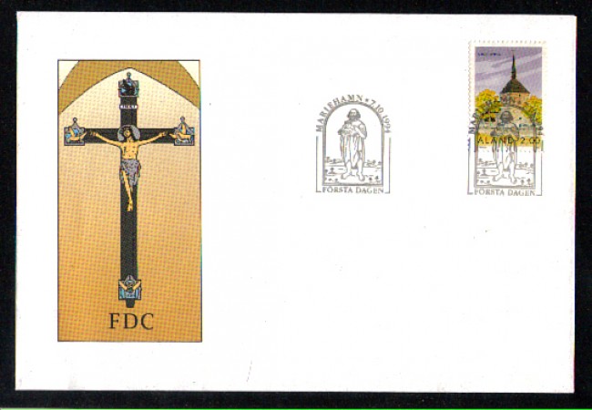 1994 - LOTTO/ALA91FDC - ALAND -  CHIESA DI SUND - BUSTA FDC