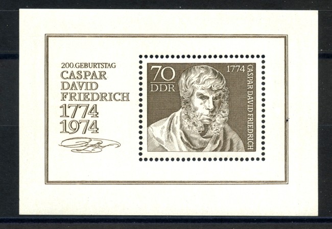 1974 - GERMANIA DDR - CASPAR DAVID FRIEDRICH - FOGLIETTO- NUOVO - LOTTO/36495