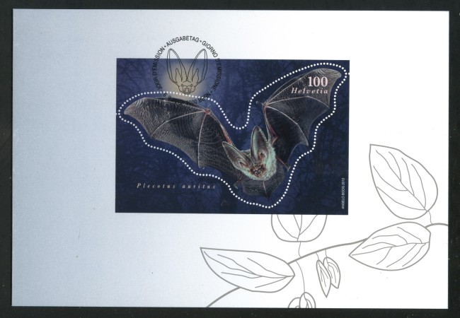 2012 - SVIZZERA - LOTTO/37812U - PIPISTRELLO ORECCHIONE - FOGLIETTO - USATO FDC - FOLDER