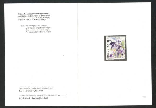 2010 - SVIZZERA - LOTTO/37734F - BIODIVERSITA' - NUOVO - FOLDER