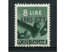 1949/50 - LOTTO/11665 - TRIESTE A - 8 LIRE DEMOCRATICA - LING.