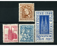 1948 - LOTTO/11770 - GERMANIA BIZONA - CATTEDRALE DI COLONIA 4v. - LING. 1948 - LOTTO/11770 - GERMANIA BIZONA - CATTEDRALE DI COLONIA 4v. - LING.