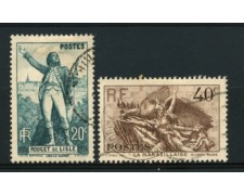 1936 - LOTTO/11777 - FRANCIA - ROUGET DE LISLE 2v. - USATI 1936 - LOTTO/11777 - FRANCIA - ROUGET DE LISLE 2v. - USATI