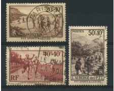 1937 - LOTTO/11783 - FRANCIA - PRO OPERE POSTELEGRAFONICI 3v. - USATI 1937 - LOTTO/11783 - FRANCIA - PRO OPERE POSTELEGRAFONICI 3v. - USATI