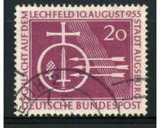 1955 - LOTTO/11859 - GERMANIA FEDERALE - 20p. BATTAGLIA DI LECHFELD - USATO 1955 - LOTTO/11859 - GERMANIA FEDERALE - 20p. BATTAGLIA DI LECHFELD - USATO