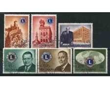 1960 - LOTTO/12004 - SAN MARINO - FONDAZIONE LION'S CLUB 6v. - USATI 1960 - LOTTO/12004 - SAN MARINO - FONDAZIONE LION'S CLUB 6v. - USATI