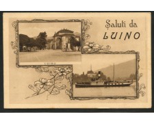 LUINO - 1932 - LOTTO/12025 - CARTOLINA ILLUSTRATA " SALUTI DA LUINO - VIAGGIATA