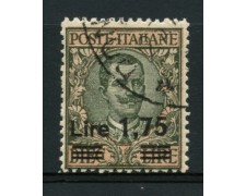 1924/25 - LOTTO/12064 - REGNO - 1,75 SU 10 LIRE FLOREALE - USATO