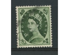 1952/54 - LOTTO/12153 - GRAN BRETAGNA - 9p. VERDE ELISABETTA - USATO