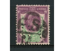 1902 - LOTTO/12317 - GRAN BRETAGNA - 1,5p. RE EDOARDO VII° - PERFIN USATO 1902 - LOTTO/12317 - GRAN BRETAGNA - 1,5p. RE EDOARDO VII° - PERFIN USATO