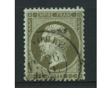 1862 - LOTTO/12373 - FRANCIA - 1c. VERDE OLIVA NAPOLEONE III° - USATO