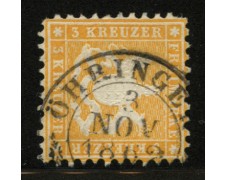 1862 - LOTTO/12377 - 3 K. GIALLO ARANCIO - USATO 1862 - LOTTO/12377 - 3 K. GIALLO ARANCIO - USATO