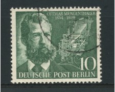 1954 - LOTTO/12567 - BERLINO - 10p. OTTMAR MERGENTHALER - USATO 1954 - LOTTO/12567 - BERLINO - 10p. OTTMAR MERGENTHALER - USATO