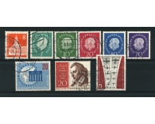 1959 - LOTTO/12585 - BERLINO - ANNATA COMPLETA 9 VALORI - USATI 1959 - LOTTO/12585 - BERLINO - ANNATA COMPLETA 9 VALORI - USATI