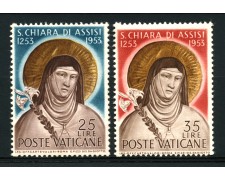 1953 - LOTTO/12809 - VATICANO - SANTA CHIARA 2v. - NUOVI 1953 - LOTTO/12809 - VATICANO - SANTA CHIARA 2v. - NUOVI