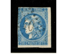 1870/71 - LOTTO/12877 - FRANCIA - 20c. AZZURRO III° TIPO - USATO 1870/71 - LOTTO/12877 - FRANCIA - 20c. AZZURRO III° TIPO - USATO