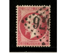 1862 - LOTTO/12889 - FRANCIA - 80c. ROSA NAPOLEONE III° - USATO