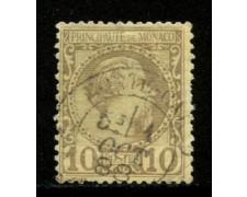 1885 - LOTTO/12910 - MONACO - 10c. PRINCIPE CARLO III° - USATO 1885 - LOTTO/12910 - MONACO - 10c. PRINCIPE CARLO III° - USATO
