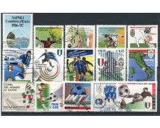 ITALIA - LOTTO/13318 - CALCIO 15 FRANCOBOLLI USATI ITALIA - LOTTO/13318 - CALCIO 15 FRANCOBOLLI USATI