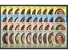 1981/82 - LOTTO/13323 - LIBERIA - PRESIDENTI U.S.A. 40v. - USATI 1981/82 - LOTTO/13323 - LIBERIA - PRESIDENTI U.S.A. 40v. - USATI