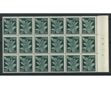 1930/32 - LOTTO/13617 - REGNO - 25c. POSTA AEREA  BLOCCO DI 18 - NUOVI