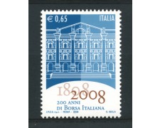 2008 - LOTTO/13782 - REPUBBLICA - BICENTENARIO DELLA BORSA - NUOVO