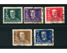 1930 - LOTTO/13815 - UNGHERIA - MIKLOS HORTHY 5v. - USATI